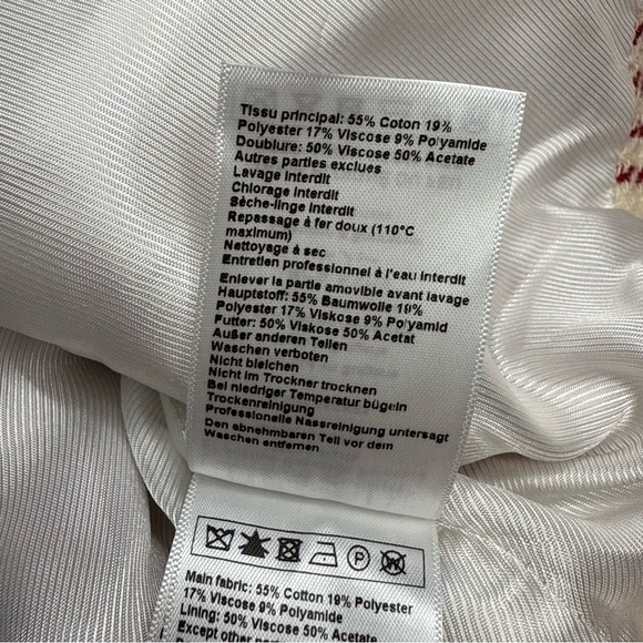 ba&sh Red and Cream Plaid Bomber Jacket - Picture 9 of 16